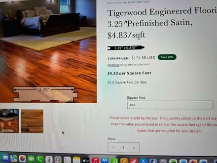 Photo of free Tigerwood Engineered Flooring 26ft2 (Pepperell, west side.) #2