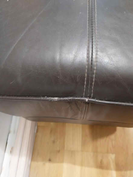 Photo of free Brown leather pouffe (Leytonstone, E11) #3