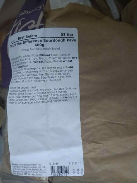 Photo of free Different varieties Sainsbury's breads (Millhouses S7) #1