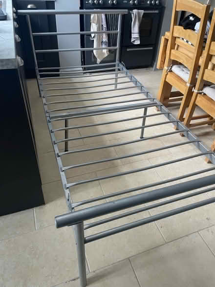 Photo of free Grey metal single bed frame (Whitefield (M45)) #2