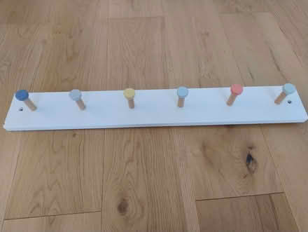 Photo of free Children's peg rail with 6 rainbow pegs (Brondesbury NW2) #1