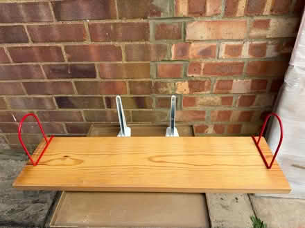 Photo of free Wooden shelf & white shelf support (Hitchin SG4) #2