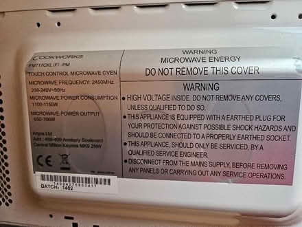 Photo of free Small microwave (Cullercoats NE30) #3