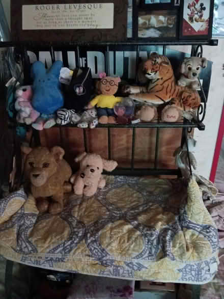 Photo of free Metal shelf with wood top (South side) #1