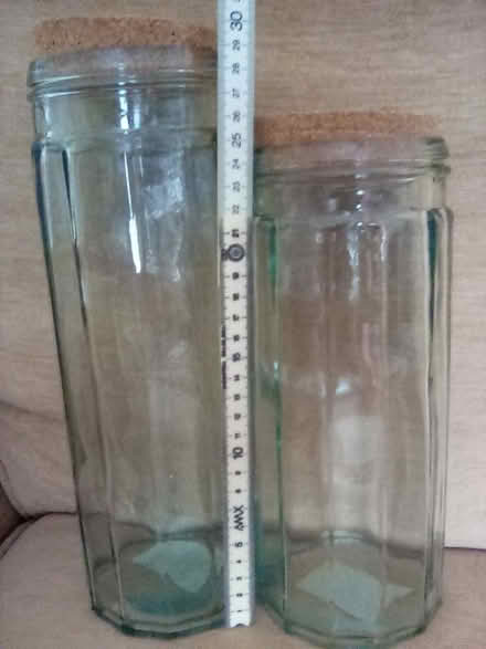 Photo of free 2 large, heavy storage jar with cork lids. (Cliftonville CT9) #2