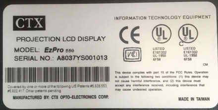 Photo of free CTX EzPro 550 Computer Projector (Irby CH61) #4