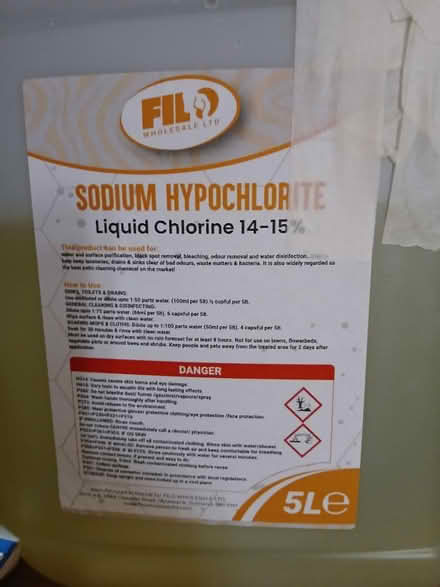Photo of free Sodium Hypochlorite (Alwoodley LS17) #2