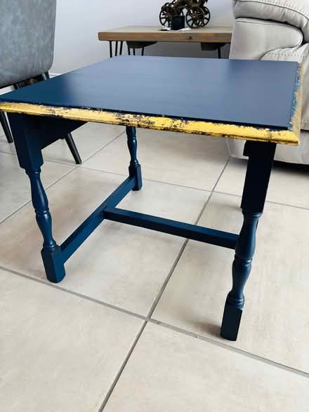 Photo of free Painted blue coffee tale with gold (High Wycombe HP10) #3