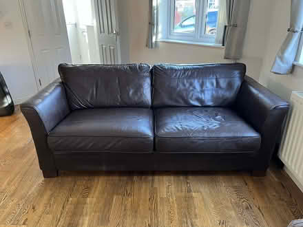 Photo of free 3 seater Italian leather settee. (Torrisholme LA4) #1