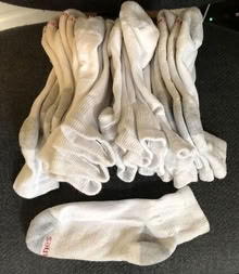 Photo of free 12 pair men's Hanes ankle socks white [20886] #1