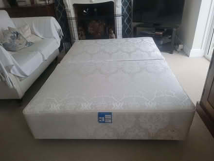 Photo of free Vispring Sprung Double Divan Base - Cream Satin Damask (Welwyn Garden City AL8) #1