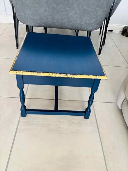 Photo of free Painted blue coffee tale with gold (High Wycombe HP10) #1