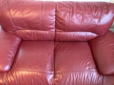 Photo of free burgundy faux leather sofa (Coley RG1) #3