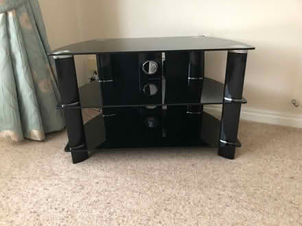 Photo of free Gloss black TV stand (Great Sutton CH66) #2