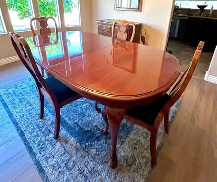Photo of free Dining room table, 4 chairs, buffet (Elkhorn & Jones) #1