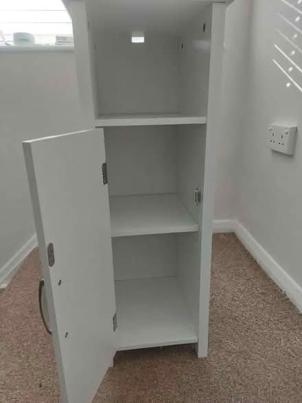 Photo of free White bathroom storage cabinet (Kimblesworth) #2