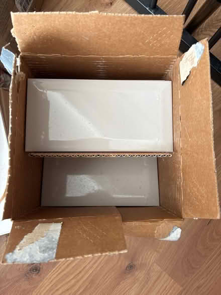 Photo of free pale pale grey subway tiles (Chatham) #1