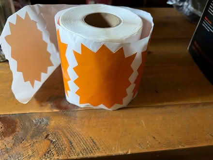 Photo of free Orange self adhesive labels (Fobbing SS17) #1