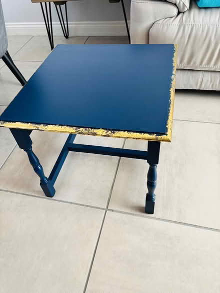 Photo of free Painted blue coffee tale with gold (High Wycombe HP10) #2