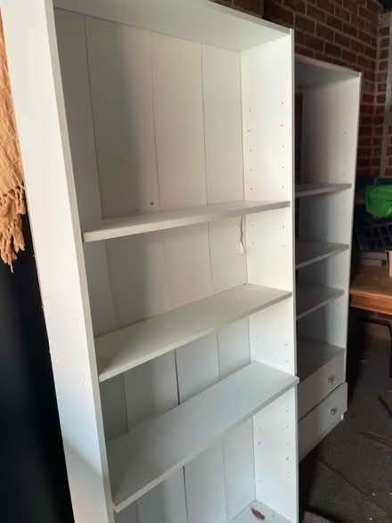 Photo of free Tall wood shelves (loughborough) #2