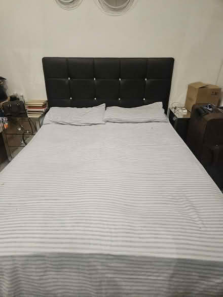 Photo of free Double leather bed (Enfield N18) #1