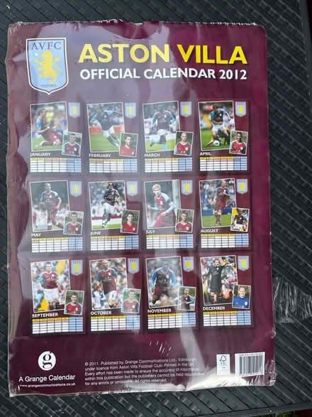 Photo of free Very old Aston Villa calendar (Elmdon Heath B91) #2
