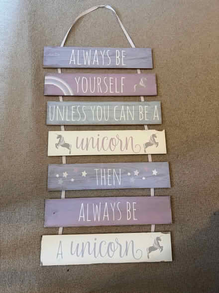 Photo of free Wall sign for bedroom unicorn theme (Billericay CM12) #1