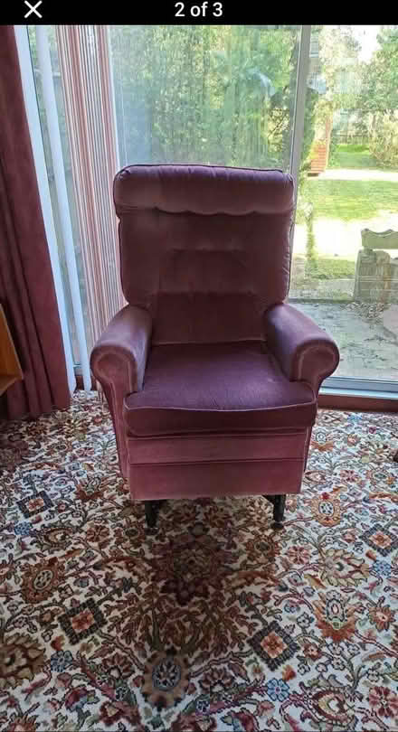 Photo of free 2 seater sofa and chairs (Bn27) #3