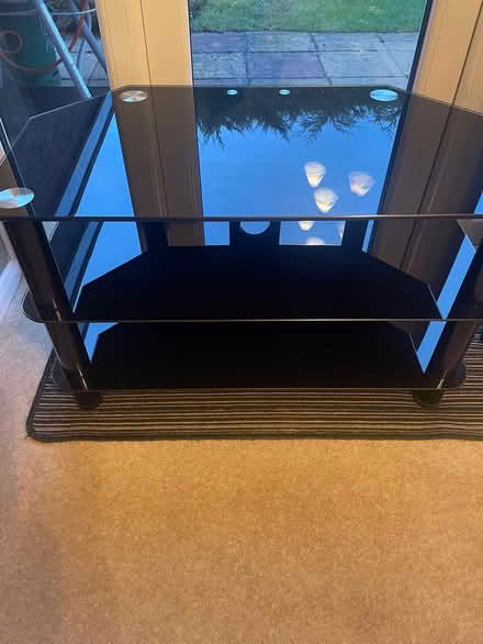 Photo of free Glass Black TV Stand (Ascot Berkshire SL5 8TQ) #1