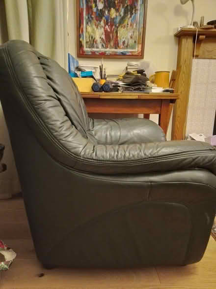 Photo of free Dark green leather armchair (Birkby HD2) #1