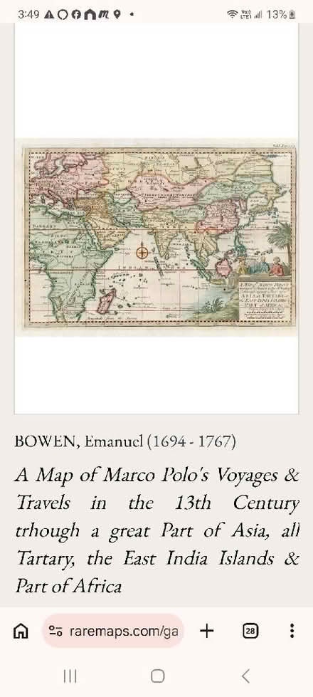 Photo of Scrap of old world map (Lostock Hall PR1) #1