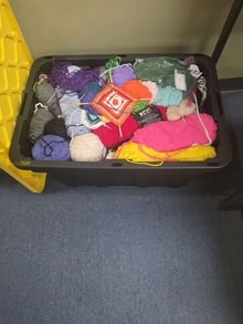 Photo of free large bin of assorted yarn #1