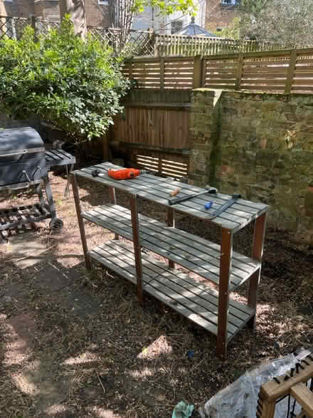 Photo of free Outdoor shelf unit - wooden (Hammersmith W14) #1