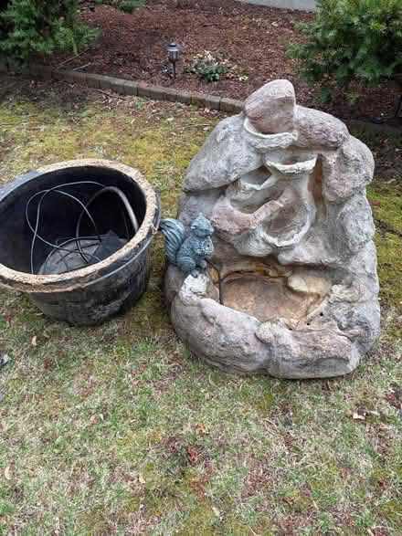 Photo of free Large Faux-Rock Garden Fountain (Belmont, MA) #1