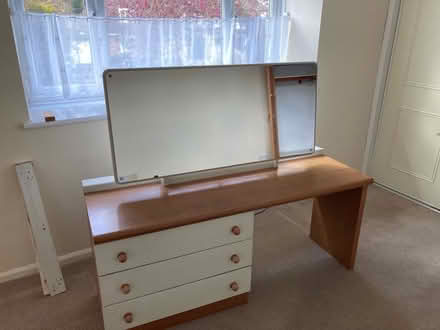 Photo of free Wooden dressing table with mirror (Netherton) #1