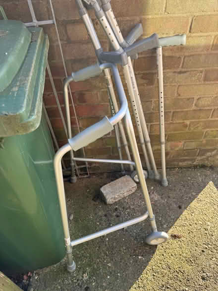 Photo of free Disabled toilet chair and crotches (Exeter area NN18) #1