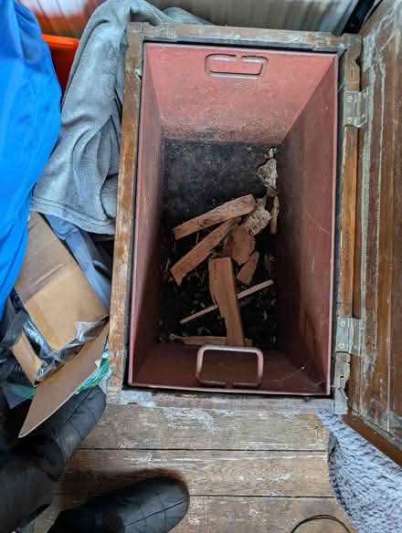 Photo of free Dark wood coal and/or log box with removable metal liner (Coven Heath WV10) #4
