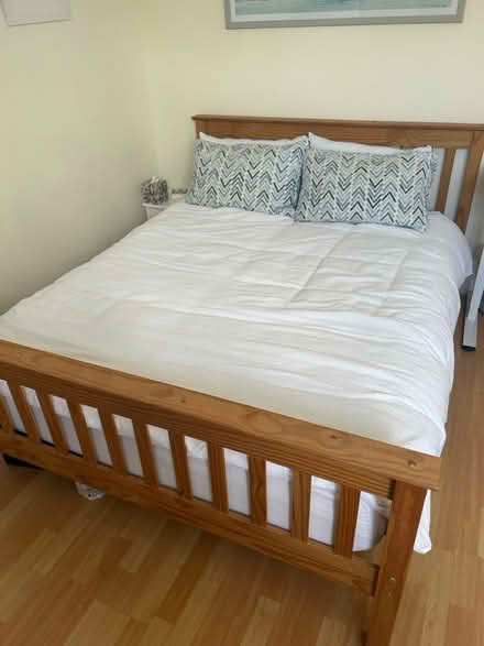 Photo of free Solid Wood King Size Bed & Mattress (kingston upon thames, KT2) #1