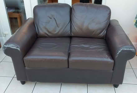 Photo of free two seater faux leather ikea sofa (Quinton B62) #3