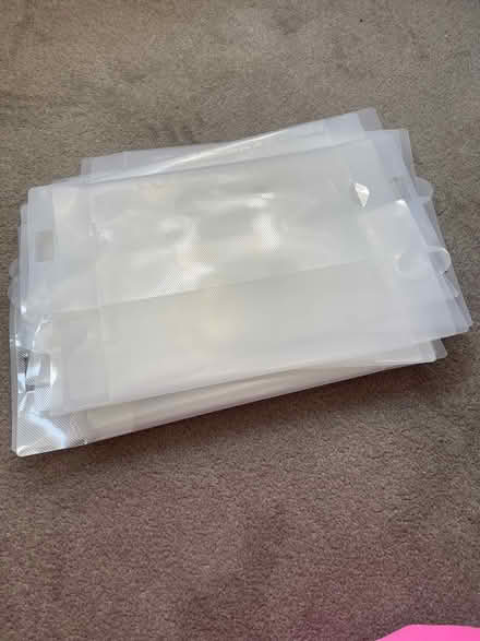 Photo of free Collapsible plastic shoe boxes (Harrowby Lane Grantham) #1