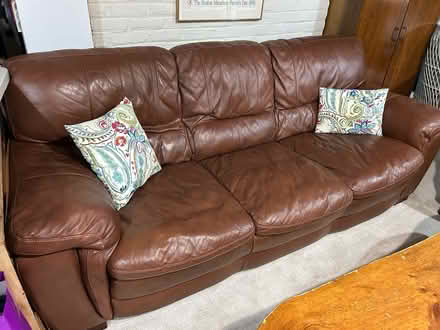 Photo of free Leather Sofa (Belmont Hill) #1