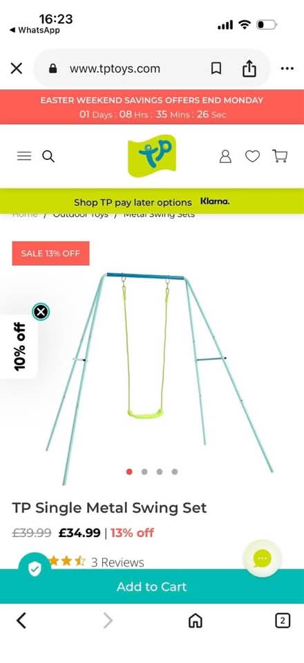 Photo of free Garden swing with baby swing (Thrapston) #1