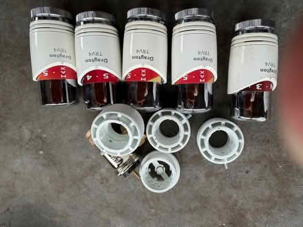 Photo of free 5 thermostatic radiator valves (Uley GL11) #1