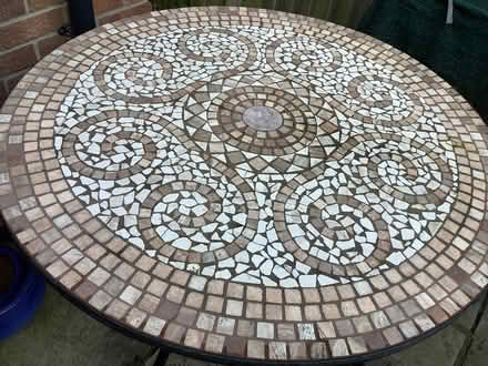 Photo of free Metal mosaic garden table + chairs (Whitchurch, Bristol) #1