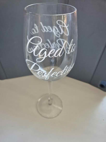 Photo of free Engraved Wine Glass (Mendlesham.) #1