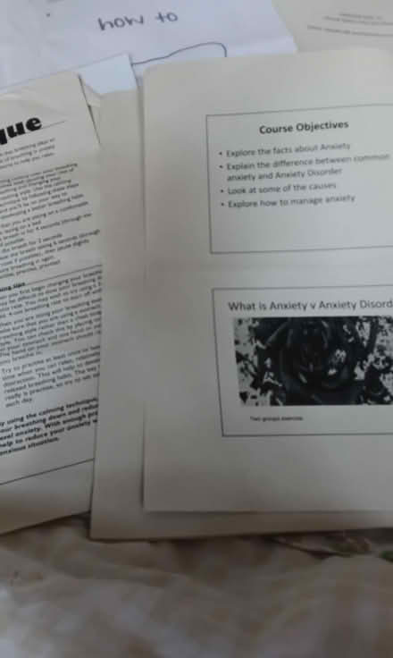 Photo of free mindfulness techniques & managing anxiety & stress handouts (Lewisham SE13) #3