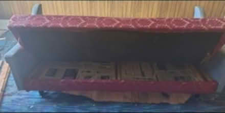 Photo of free Vintage red sofa /small bed +storage (Hungerford Rd N7) #2