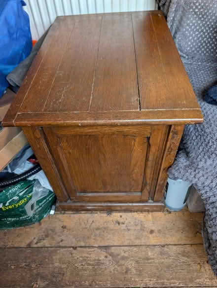 Photo of free Dark wood coal and/or log box with removable metal liner (Coven Heath WV10) #1