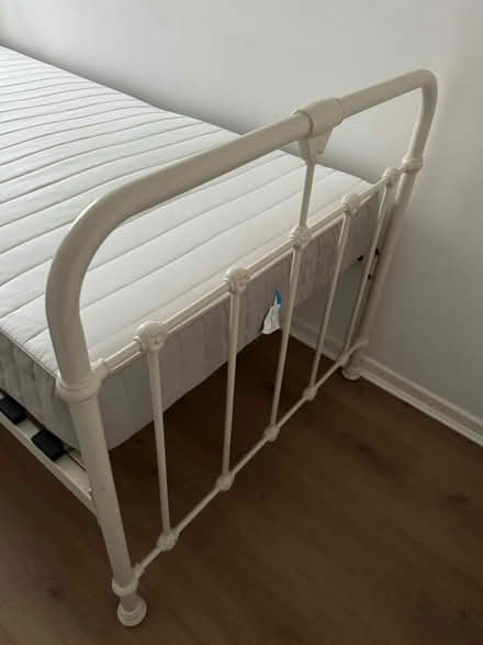 Photo of free Ikea Metal bed - Single with matres (New Barnet) #3