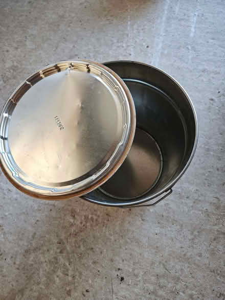 Photo of free 20l steel container with lid (Binfield Heath RG9) #2